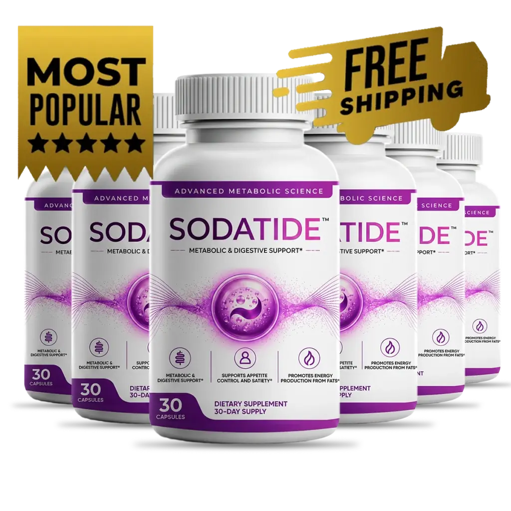 SodaTide 6 bottle bundle, 30 vegetarian capsules per bottle